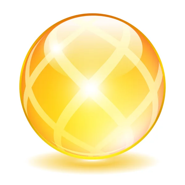 Boule de verre jaune — Image vectorielle