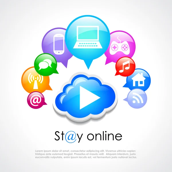 Stay online vector poster — Stock Vector