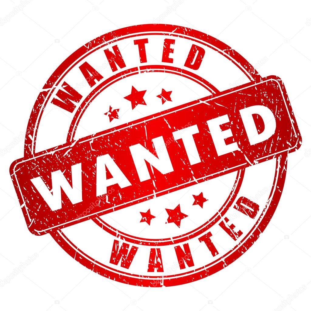 Vector wanted stamp isolated on white