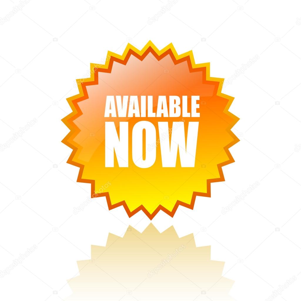 Available now vector star isolated on white