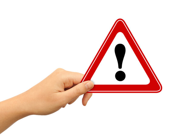 Рука с восклицательным знаком
