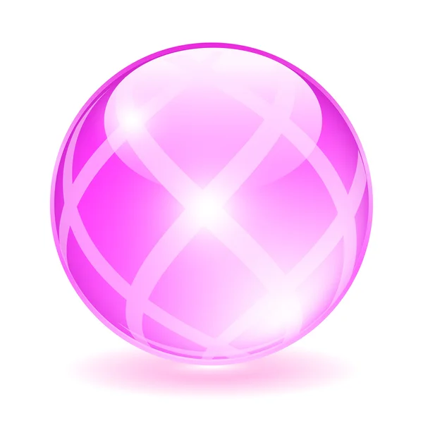 Sfera di vetro rosa , — Vettoriale Stock