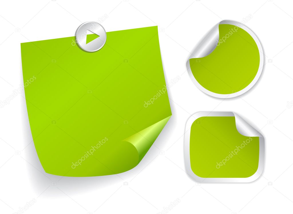 Green stickers set