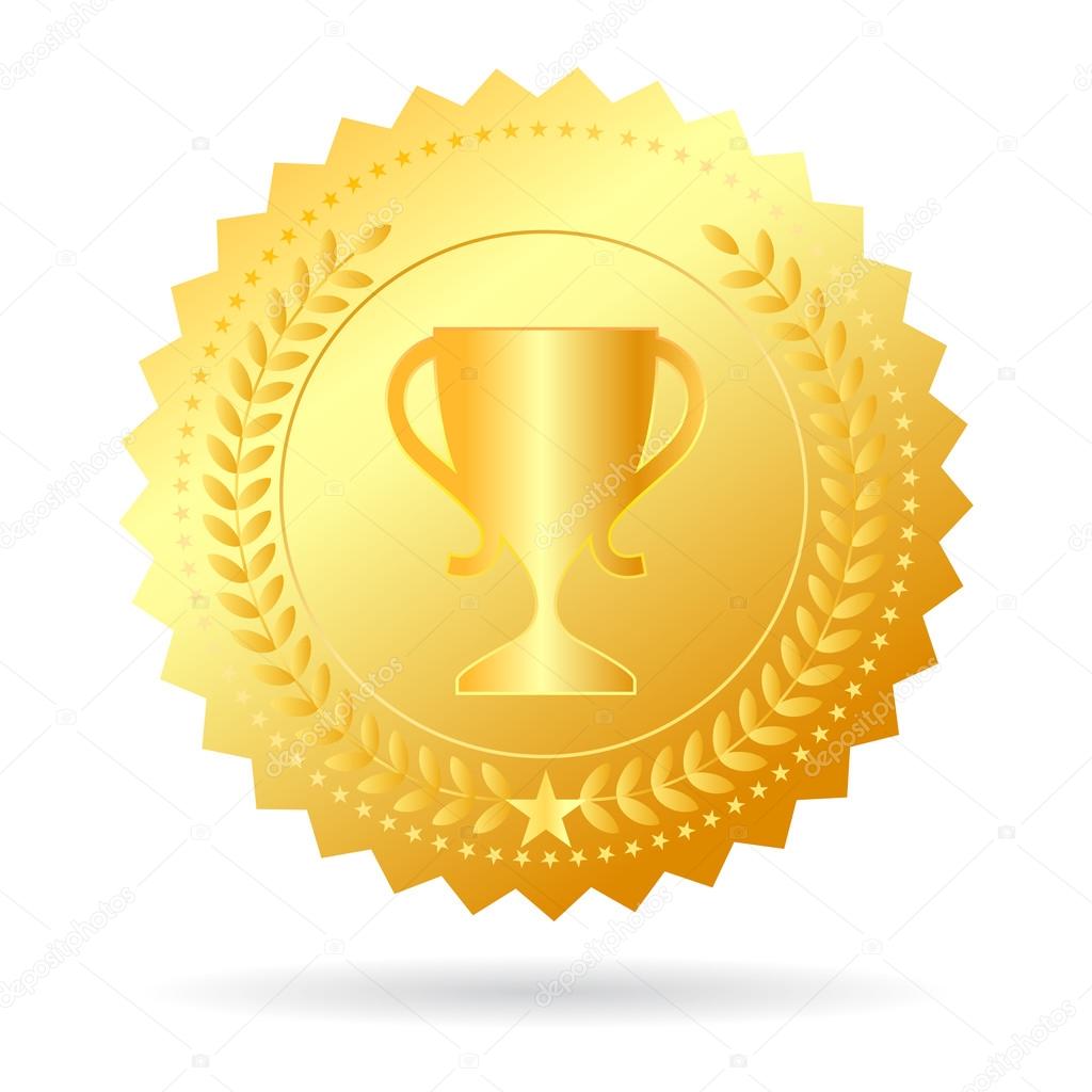 Champion gold medal, vector illustration