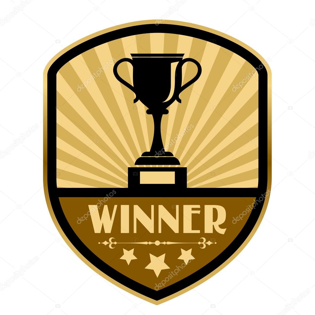 Winner retro label isolated on white