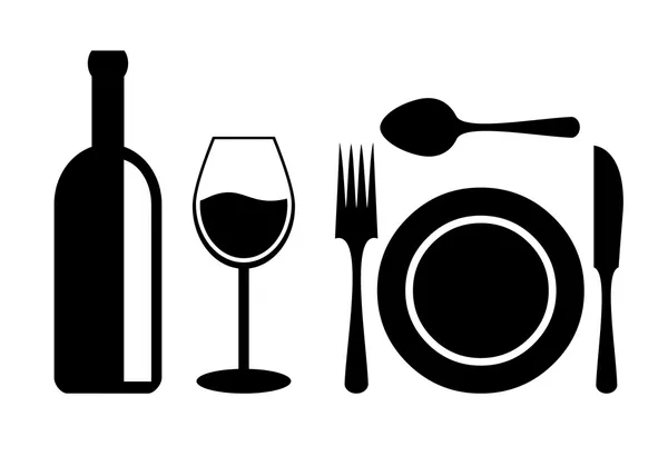 Accesorios de mesa de cena — Archivo Imágenes Vectoriales