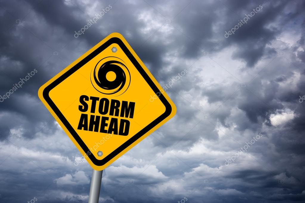 Storm warning sign illustration