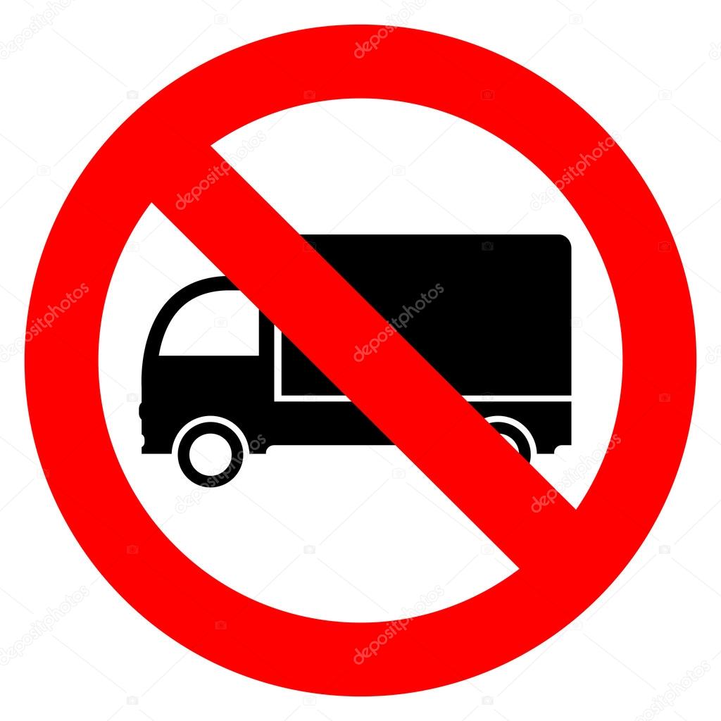 No lorry parking sign isolated on white