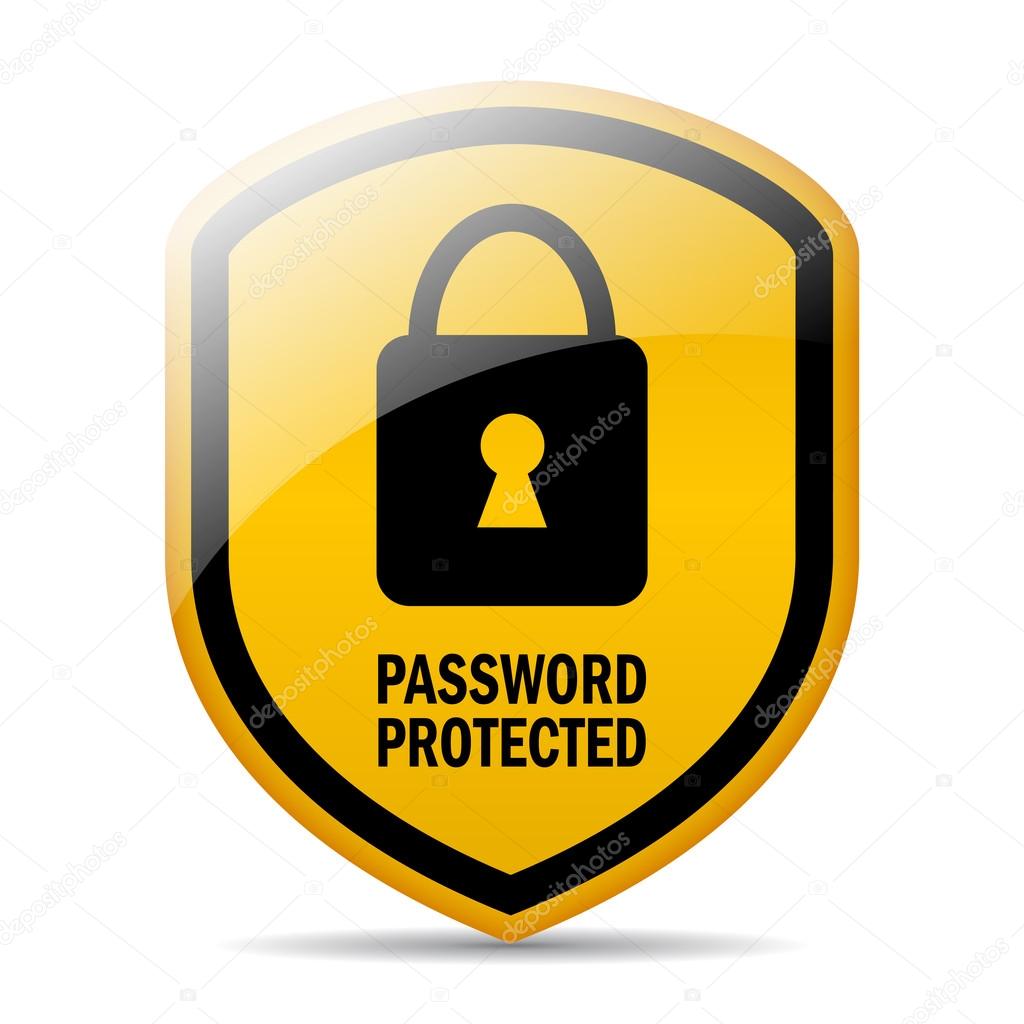 Password protected icon isolated on white