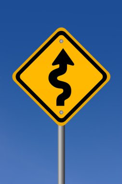 Curvy road sign