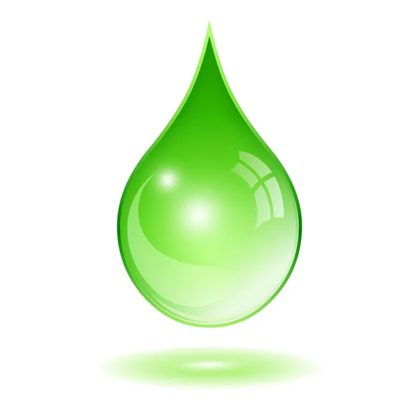 Gota de agua verde — Vector de stock