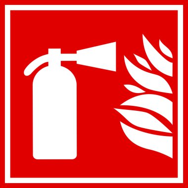 Fire extinguisher sign clipart