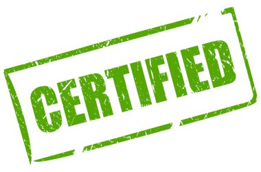 Yeşil sertifikalı grunge pulu