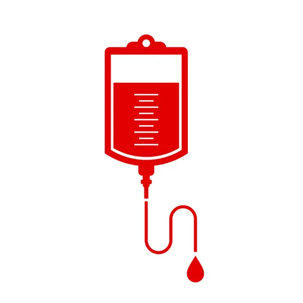 Red Blood Bag Vector Icon — Stock Vector