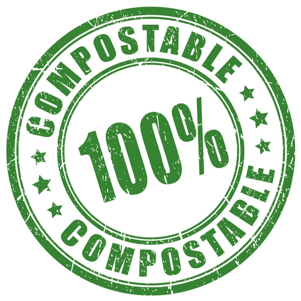 Sello Vector Material Compostable — Archivo Imágenes Vectoriales