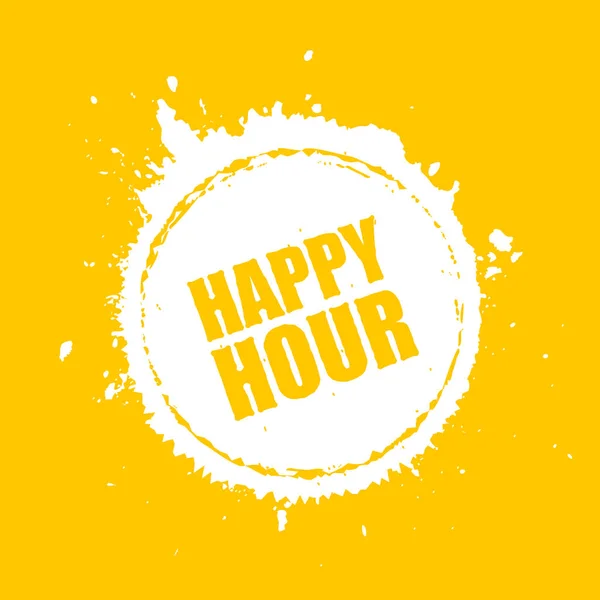 Happy Hour Giallo Vettore Macchia — Vettoriale Stock