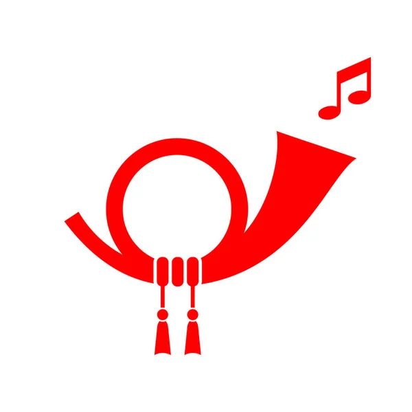 Ikona Wektora Muzyki Rogu — Wektor stockowy