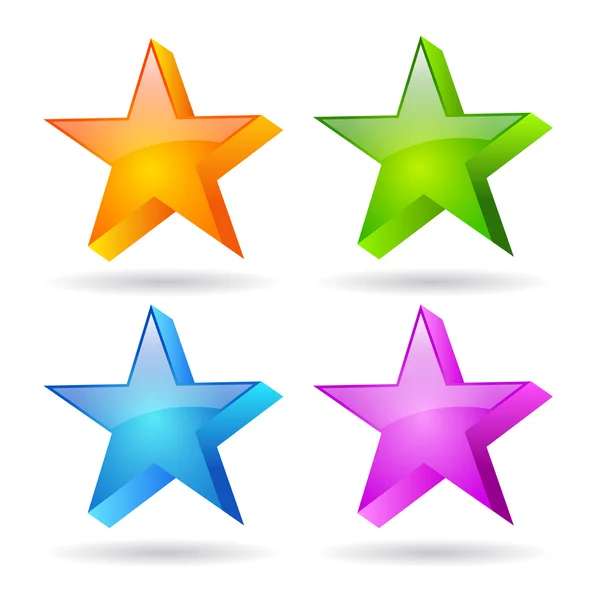 Set de estrellas de vidrio — Vector de stock