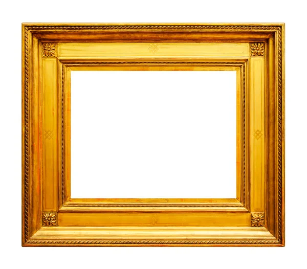 Old Classic Wooden Frame Isolated White Background — Stock Photo, Image