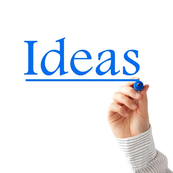 Hand Wrting Ideas Text White Background — Stock Photo, Image