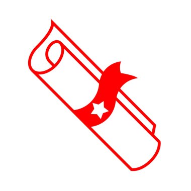 Kırmızı fahri diploma vektör simgesi