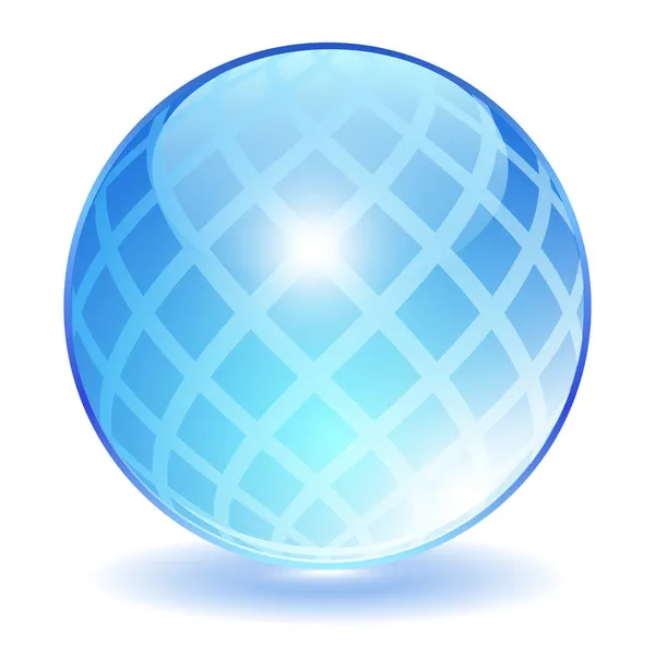 Ícone Vetor Bola Cristal Azul — Vetor de Stock