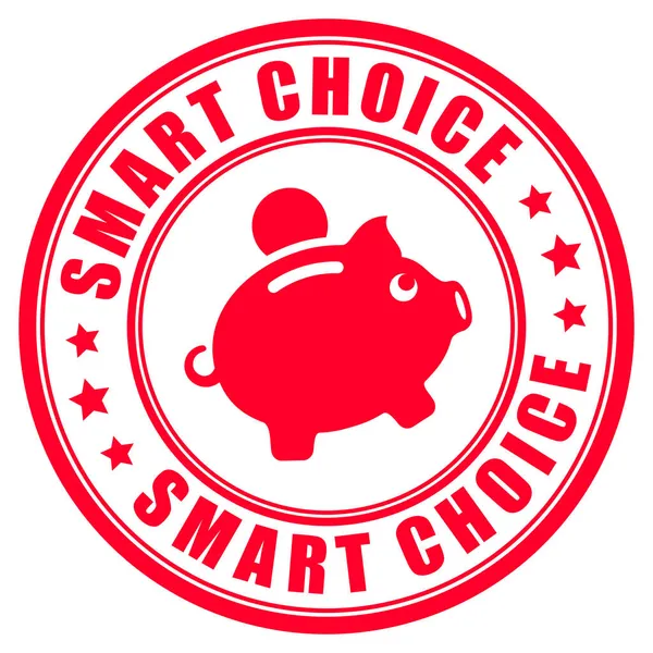 Money Make Smart Choice Stamp — Stock Vector