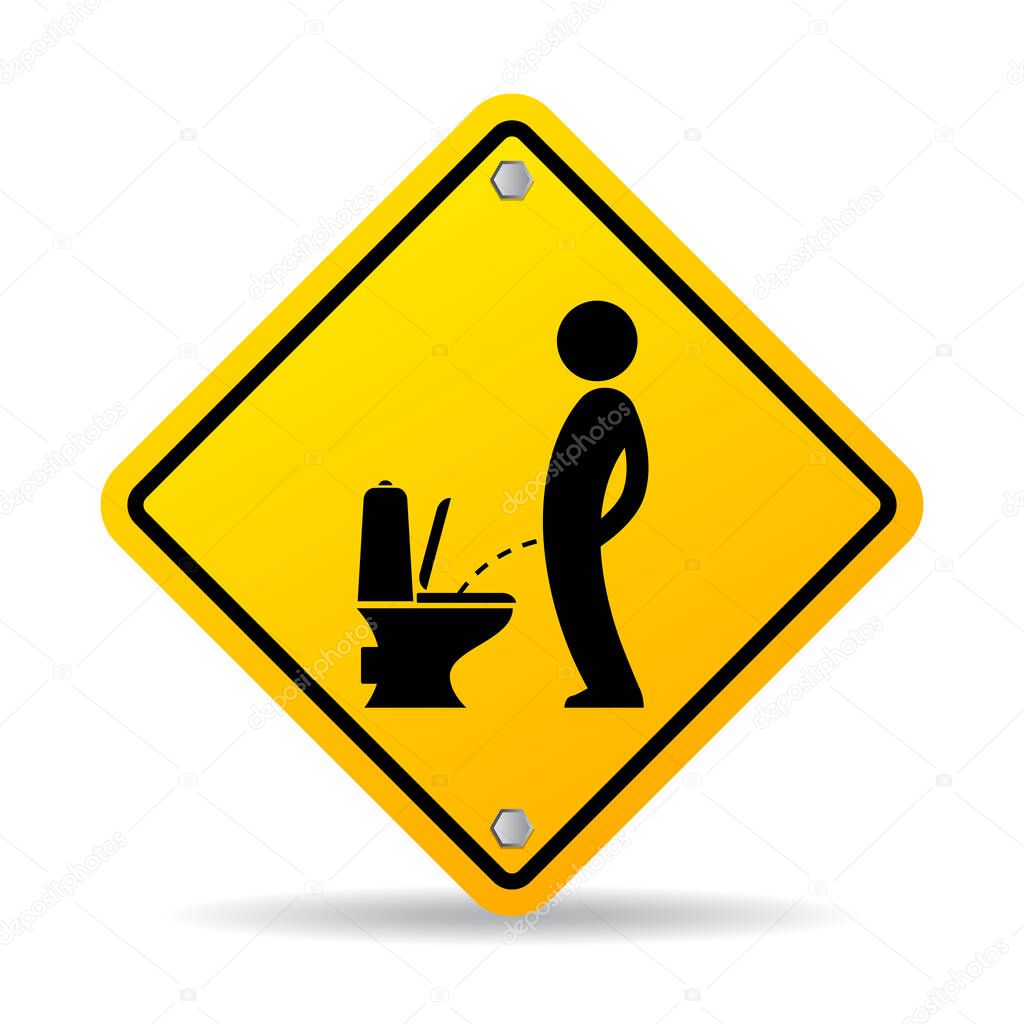 Male wc sign, peeing man figure