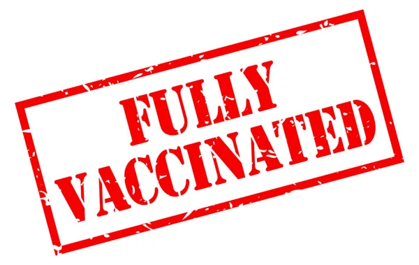 Timbre Vectoriel Entièrement Vacciné Isolé Sur Fond Blanc — Image vectorielle