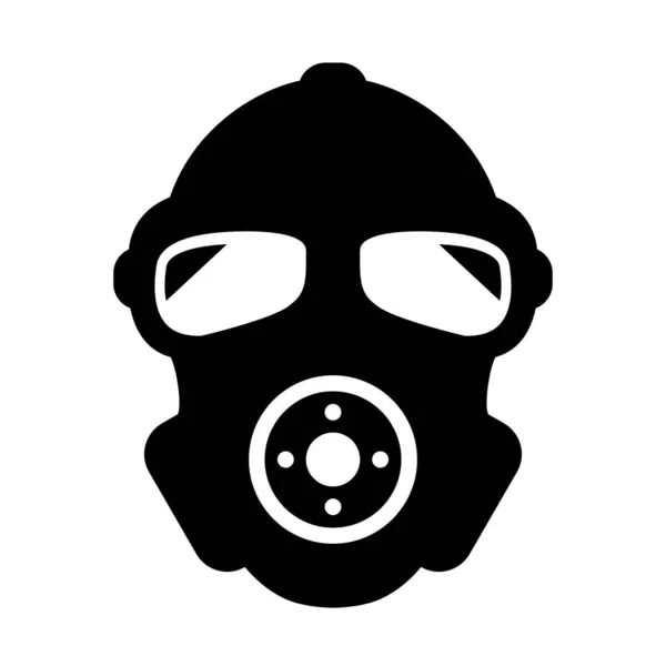 Gas Mask Black Silhouette Vector Icon — Stock Vector