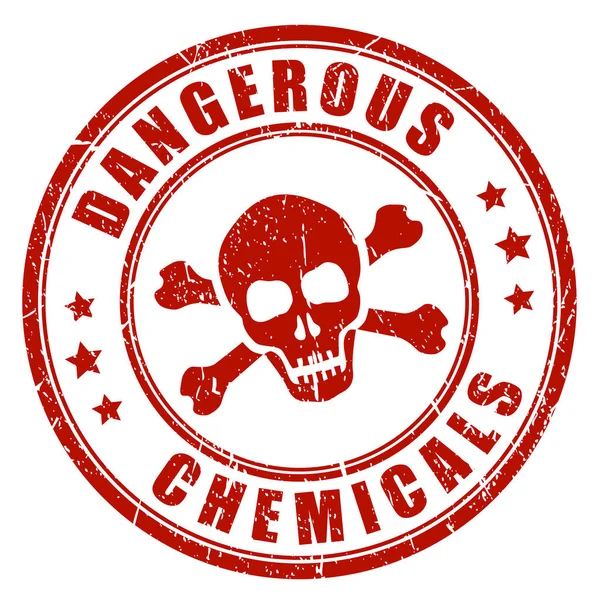 Sello Advertencia Productos Químicos Peligrosos — Archivo Imágenes Vectoriales