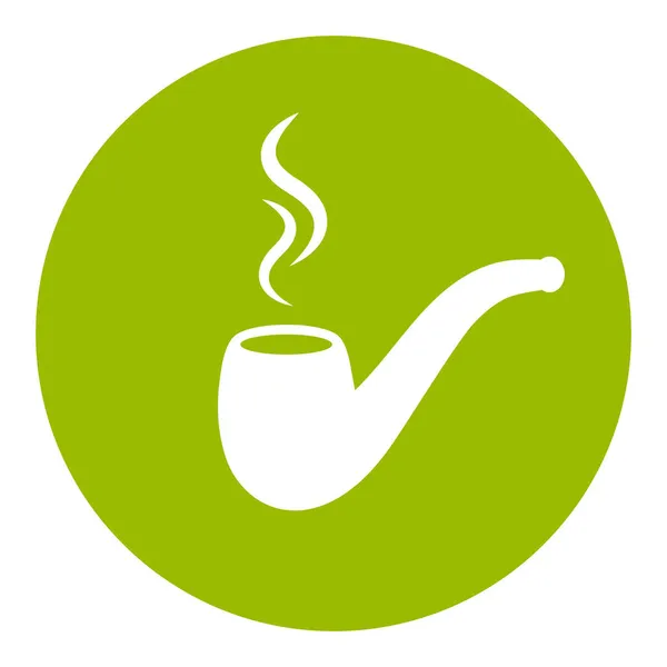 Tabaco Fumar Icono Vector Verde — Vector de stock