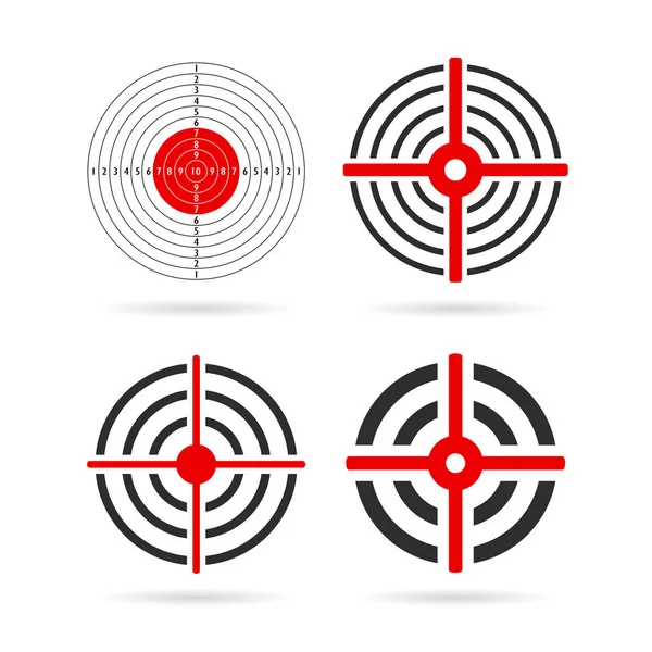 Obiettivo Target Vector Icon Set — Vettoriale Stock