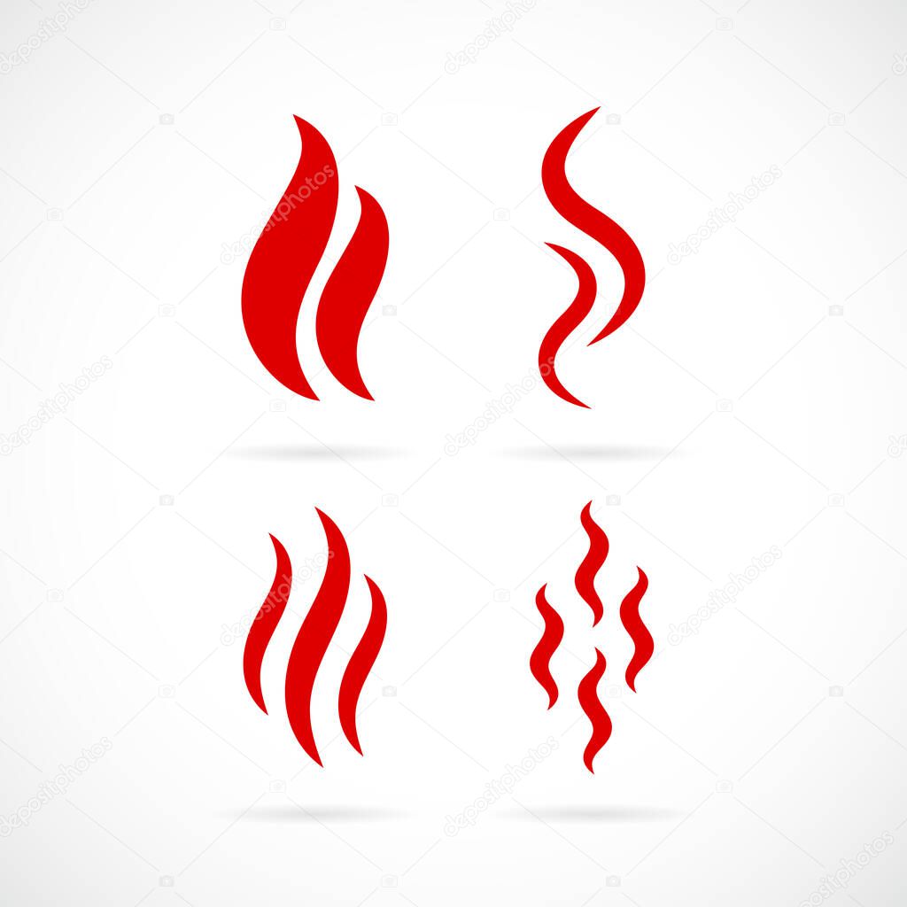 Smoke vector icon set