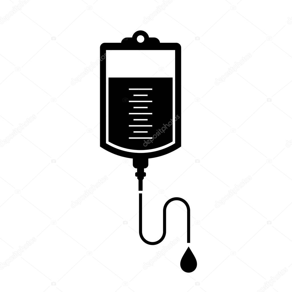Intravenous therapy blood bag icon