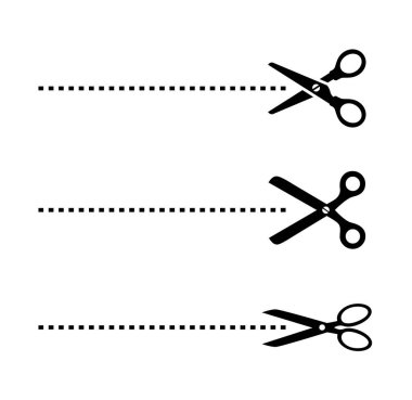 Cut here dotted vector line