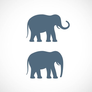 Elephant vector shapes set