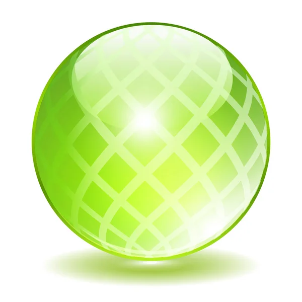 Cristallo Verde Testurizzato Sfera Vettoriale — Vettoriale Stock