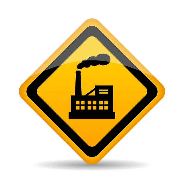 Industrial Area Warning Vector Sign — Vector de stock