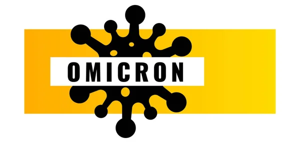 Omicron Corona Virus Cauzione Banner — Vettoriale Stock