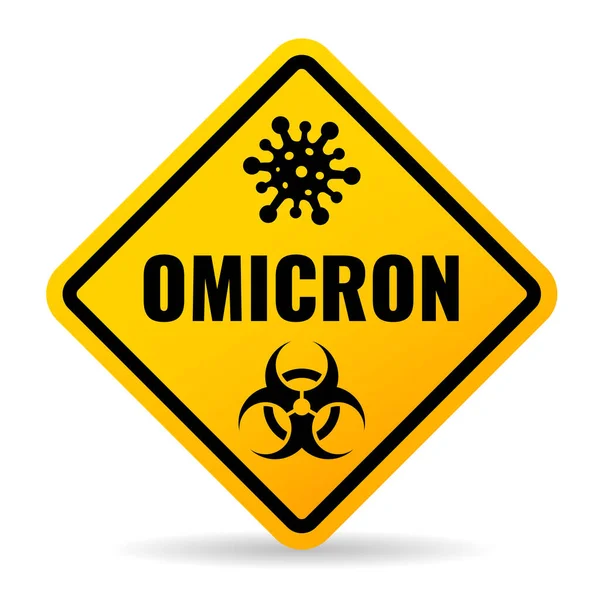 Omicron Virus Warning Sign White Background — Stock Vector