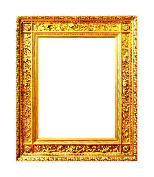 白色背景上孤立的古董镀金框架 — 图库照片