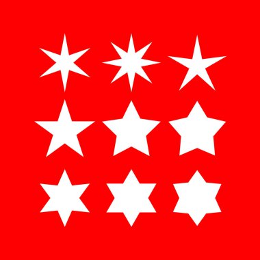 Yıldızlar vektör şekilleri koleksiyonunu belirler