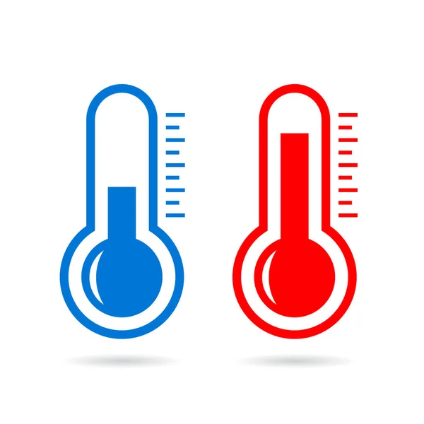 Hideg Meleg Hőmérő Vektor Ikonja — Stock Vector