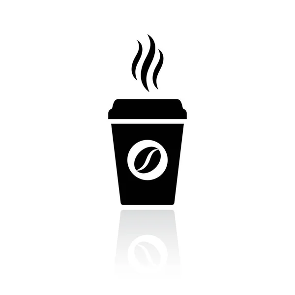 Warme Koffie Kopje Vector Pictogram — Stockvector