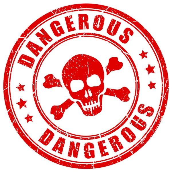 Dangerous Substances Red Vector Stamp — Stock Vector