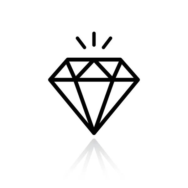 Gyémánt Ragyog Vektor Ikon — Stock Vector