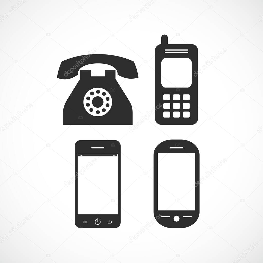 Old and modern phone models icon
