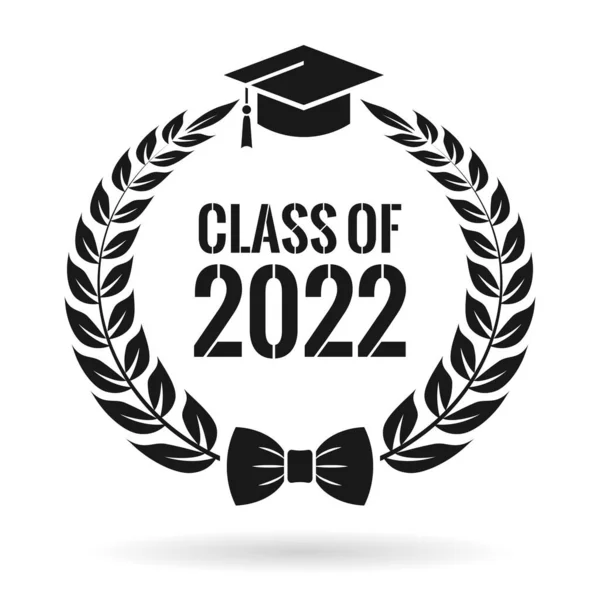 Corona Laurel Graduación Clase 2022 Año Sobre Fondo Blanco — Archivo Imágenes Vectoriales
