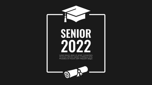 Clase Superior 2022 Año Banner Graduación Diseño Vectores — Vector de stock